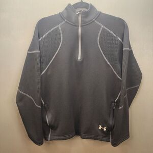 Under Armour Men's Quarter Zip Black Pullover With‎ Zipper Pockets Size Medium